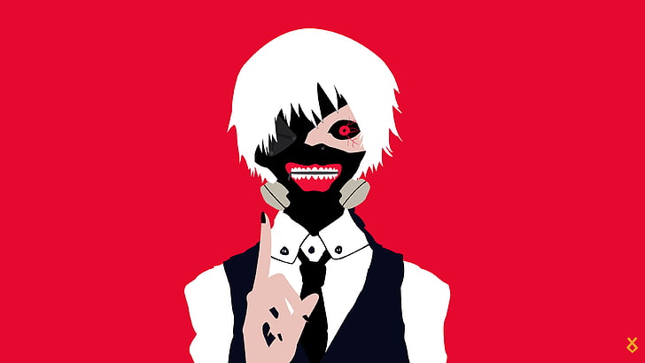 Ken Kaneki, Tokyo Ghoul, Kaneki Ken, minimalis, vektor, vektor anime, Wallpaper HD