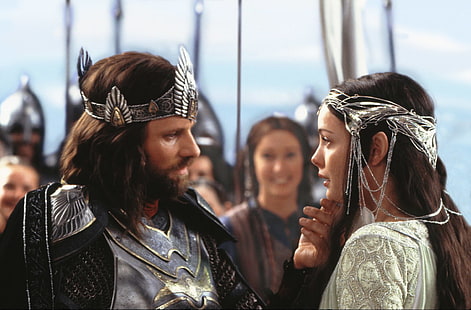 O conto de Aragorn e Arwen ainda captura de tela do filme O Senhor dos Anéis, O Senhor dos Anéis: O Retorno do Rei, HD papel de parede HD wallpaper