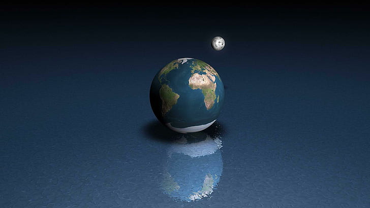 3D Mini Earth, 3d-earth-and-moon, 3d-earth, earth-and-moon, 3d-mini-earth, Fondo de pantalla HD