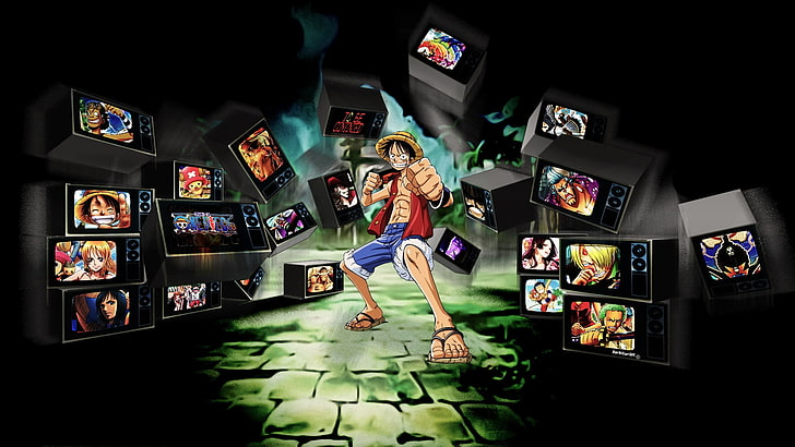 One Pice, Luffy, Punhos, Chapéu de Palha, Anime, HD papel de parede