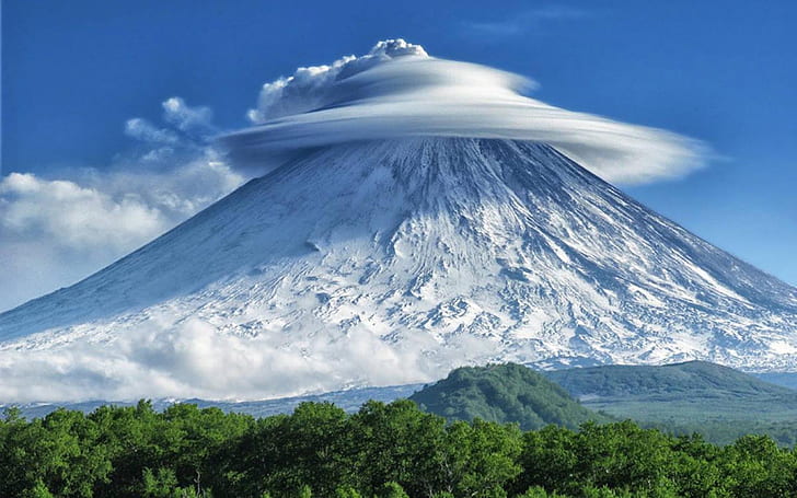 Кавказка планина Елбрус празен вулкан 5.642 метра Висока E Висока планина в Русия и цяла Европа Пейзаж Тапет Hd 1920 × 1200, HD тапет