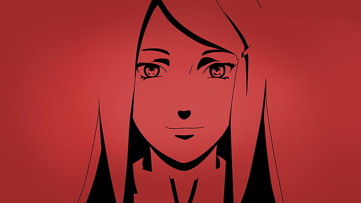 أنثى ذات شعر أحمر ، شخصية أنمي ناروتو شيبودن ، أوزوماكي كوشينا ، أحمر، خلفية HD