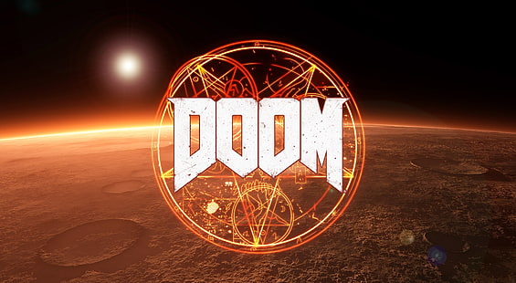 DOOM ، Doom logo wallpaper ، ألعاب ، ألعاب أخرى، خلفية HD HD wallpaper