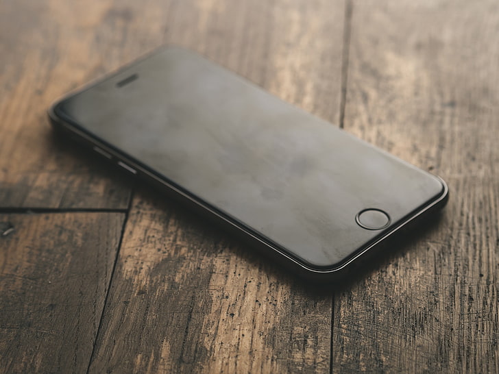 schwarzes iPhone 7, iPhone, Holz, 7s, Smartphone, HD-Hintergrundbild