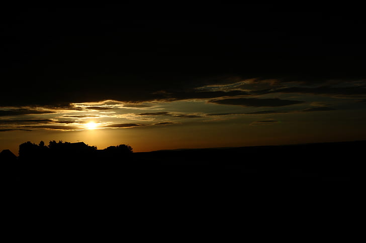 tramonto, cielo, buio, Sfondo HD