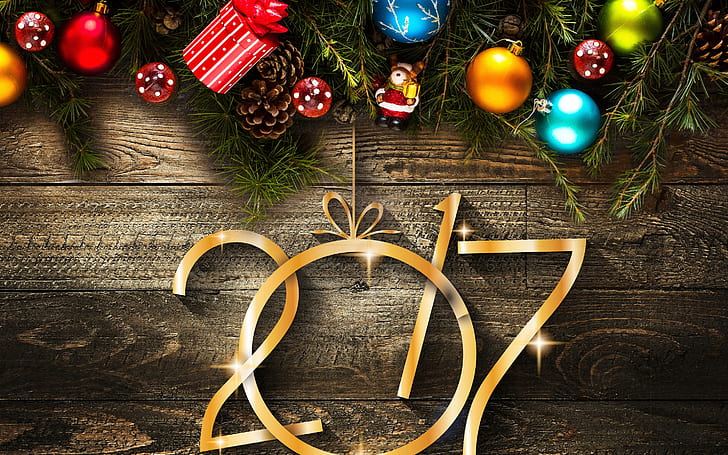 Decoraciones navideñas, globos, navidad 2016, Fondo de pantalla HD