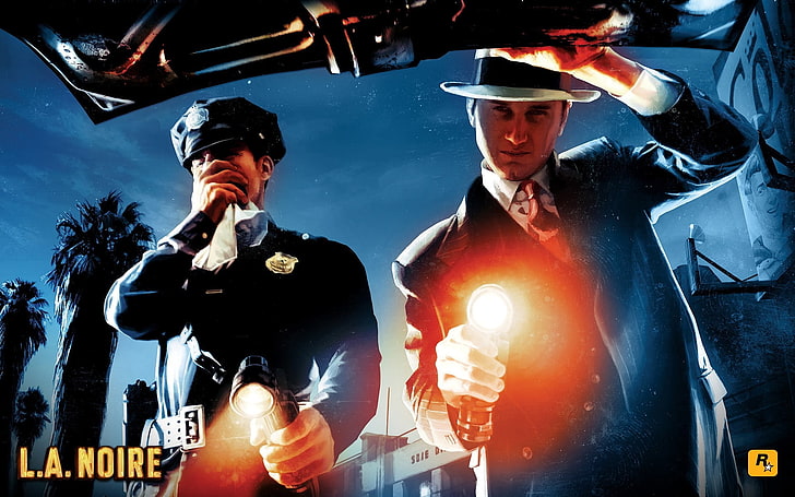 L.A. Noire poster, la noire, police, light, luggage rack, street, HD wallpaper