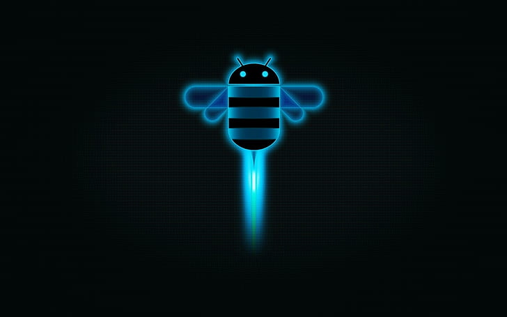Bienenwabe Android, Logo, Fantasie, Hintergrund, HD-Hintergrundbild