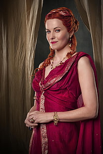 women redheads lucy lawless spartacus red dress tv series spartacus blood and sand 2717x4059 wal Entertainment TV Series HD Art , women, redheads, HD wallpaper HD wallpaper