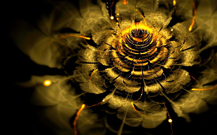 bunga abstrak, fraktal, fraktal, Wallpaper HD