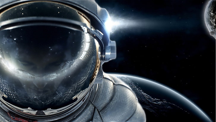 Astronaut digitale Tapete, Raumanzug, Raum, Astronaut, Galaxie, digitale Kunst, Planet, Raumkunst, HD-Hintergrundbild