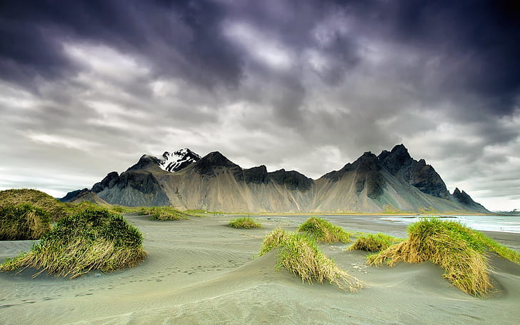 アイスランド、自然風景、山、雲、春、アイスランド、自然、風景、山、雲、春、 HDデスクトップの壁紙