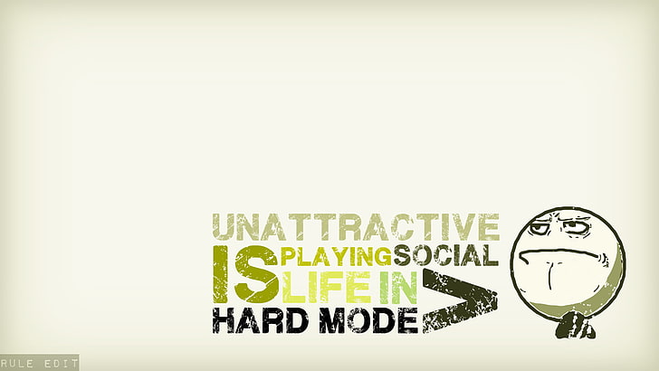 Unattractive playing social text, quote, typography, digital art, simple background, white background, HD wallpaper