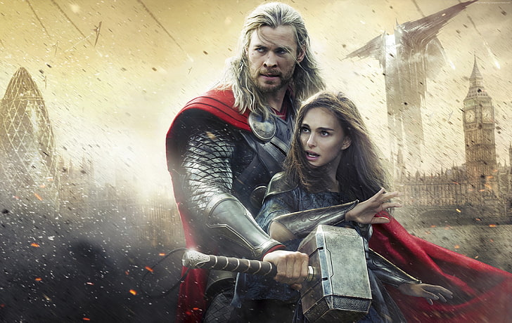 4k, Chris Hemsworth, Thor: Ragnarok, Natalie Portman, HD tapet