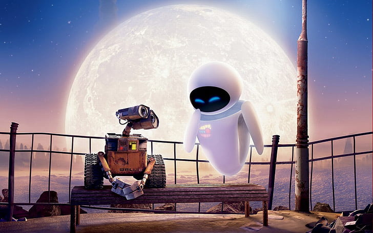 pixar eva walle moon animasyonlu 1280x800 Space Moons HD Sanat, eva, Pixar, HD masaüstü duvar kağıdı