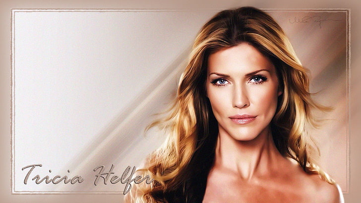 Actresses, Tricia Helfer, Actress, Blue Eyes, Celebrity, Face, Girl, Woman, HD wallpaper