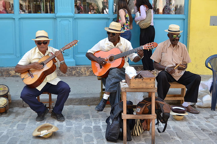 Lebensgefühl, Karibik, Kuba, Gitarre, Havanna, Männer, Musik, HD-Hintergrundbild