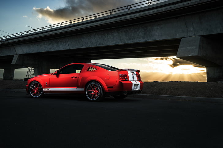 car, vehicle, Ford, red cars, Ford Mustang Shelby, HD wallpaper