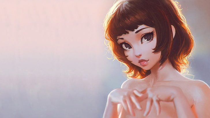 애니메이션 여성 캐릭터 디지털 벽지, Ilya Kuvshinov, 그림, HD 배경 화면