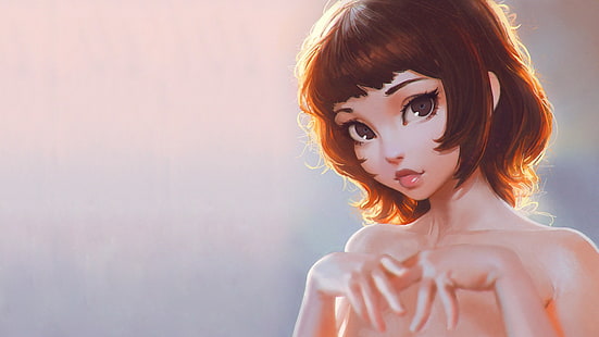 อะนิเมะตัวละครหญิงดิจิตอลวอลล์เปเปอร์ Ilya Kuvshinov การวาดภาพ, วอลล์เปเปอร์ HD HD wallpaper