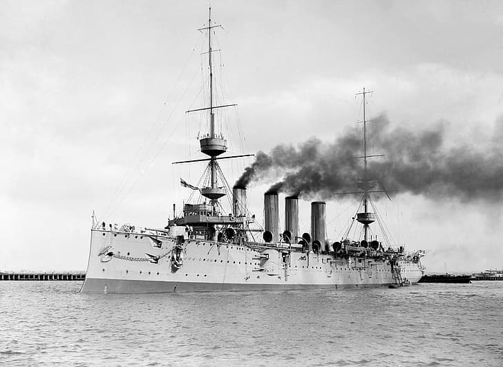 HMS Powerful, cruisers, Royal Navy, 1900s, WWI, HD wallpaper