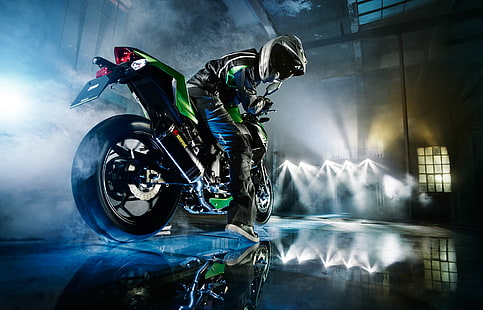 Kawasaki Z300, Kawasaki, biciclette, HD, 4K, Behance, burnout, Sfondo HD HD wallpaper