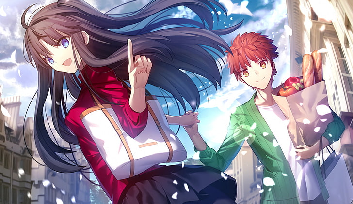 Fate Series, Fate / Stay Night: Unbegrenzte Klingenarbeiten, Rin Tohsaka, Shirou Emiya, HD-Hintergrundbild