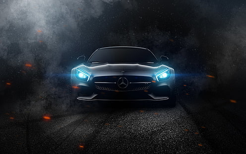 graue Mercedes-Benz Autotapete, Auto, Mercedes-Benz, Mercedes-AMG, Mercedes-AMG GT, HD-Hintergrundbild HD wallpaper
