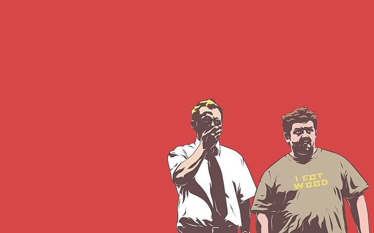 Simon Pegg, Shaun of the Dead, Nick Frost, movies, simple background, HD wallpaper