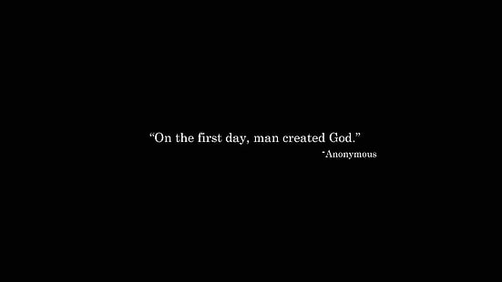 Il primo giorno, l'uomo ha creato Dio, il primo giorno, l'uomo ha creato Dio testo, tipografia, 1920x1080, anonimo, Sfondo HD HD wallpaper