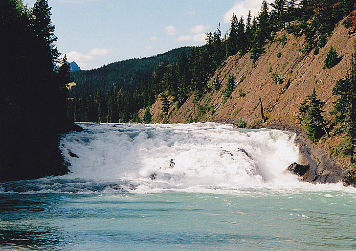 Bow River Falls, แคนาดา, โบว์ริเวอร์, แบมฟ์, น้ำตกโบว์ริเวอร์, 3 มิติและนามธรรม, วอลล์เปเปอร์ HD