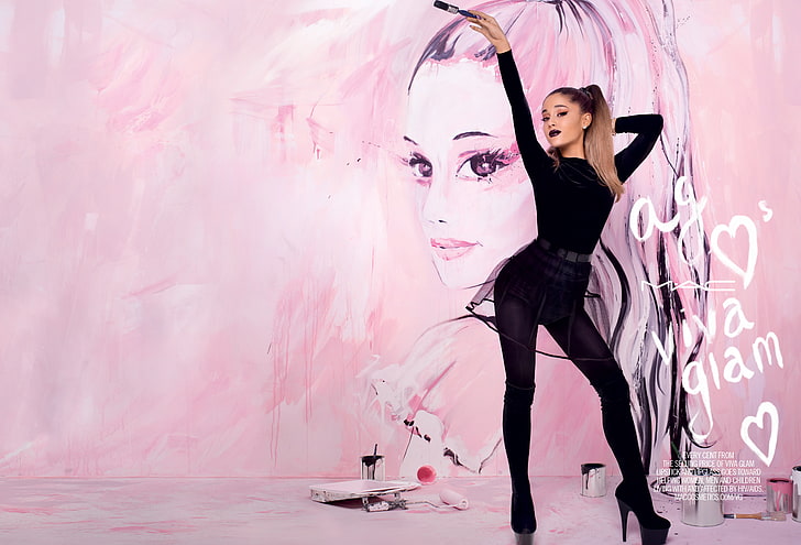 Ariana Grande, MAC Viva Glam, Lipstick, 4K, HD wallpaper