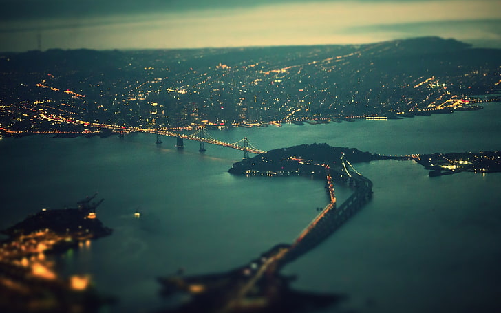 Oakland Bridge, urban, bridge, landscape, San Francisco, HD wallpaper