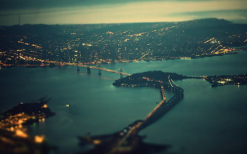 オークランドブリッジ、都市、橋、風景、サンフランシスコ、 HDデスクトップの壁紙 HD wallpaper