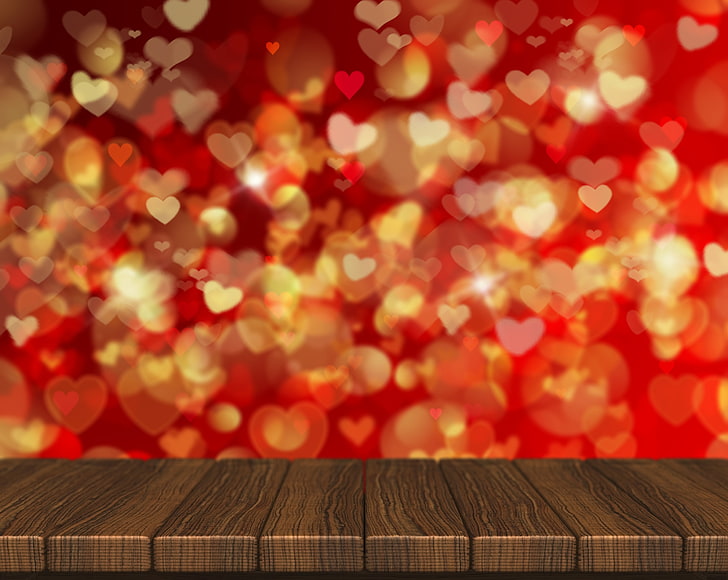 hearts, red, love, background, romantic, bokeh, Valentine's Day, HD wallpaper