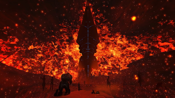 Mass Effect, Mass Effect 3, Kommandant Shepard, Feuer, HD-Hintergrundbild