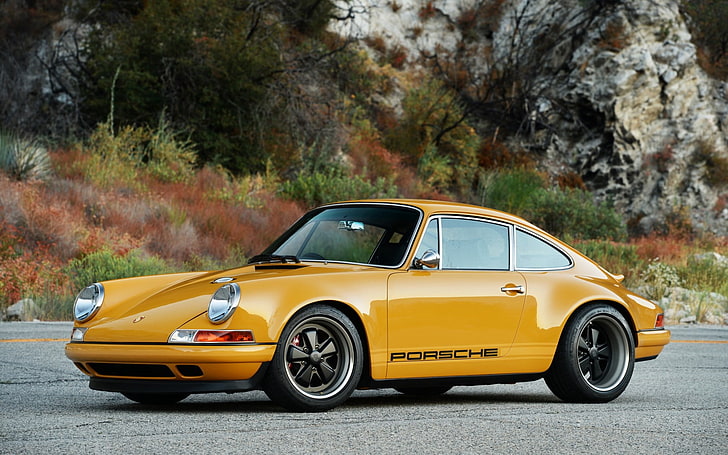 gelber Porsche 911, Sänger, Porsche, 911, Targa, HD-Hintergrundbild