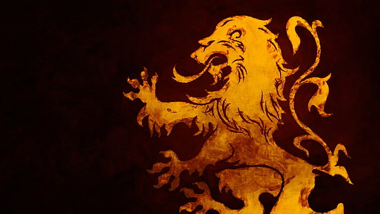 Игра на тронове, лъв, сигили, Къща Ланистър, HD тапет HD wallpaper