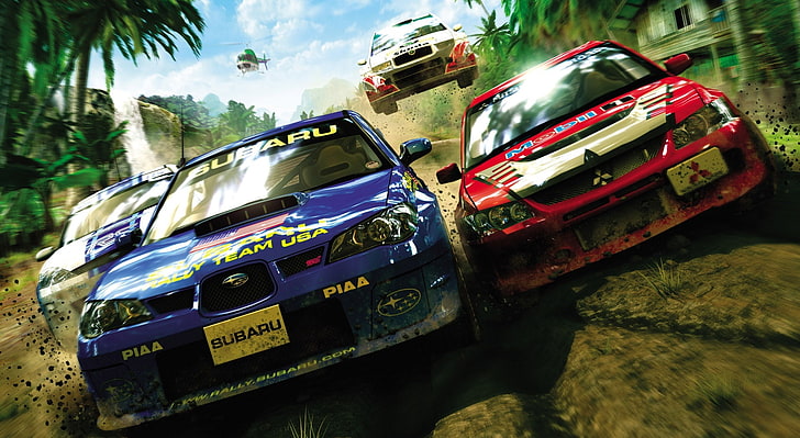Racing Game 7, blå och röda bilar, spel, andra spel, racing, spel, HD tapet