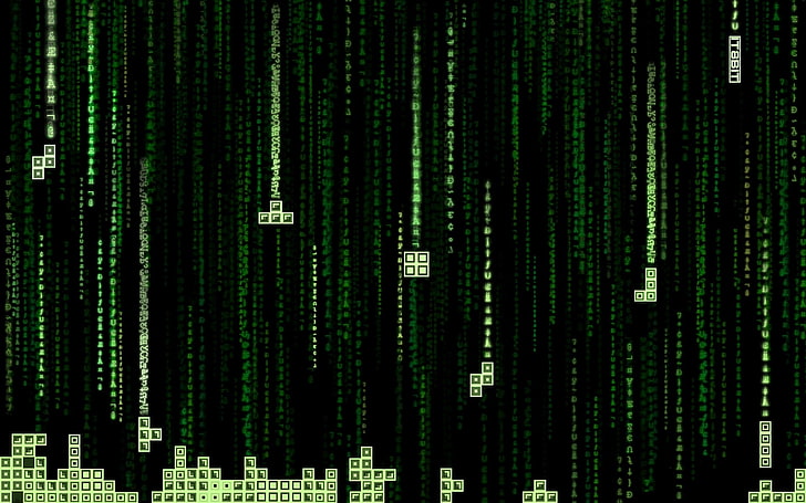 The Matrix, Tetris, filmes, videogames, crossover, código, jogos retrô, HD papel de parede