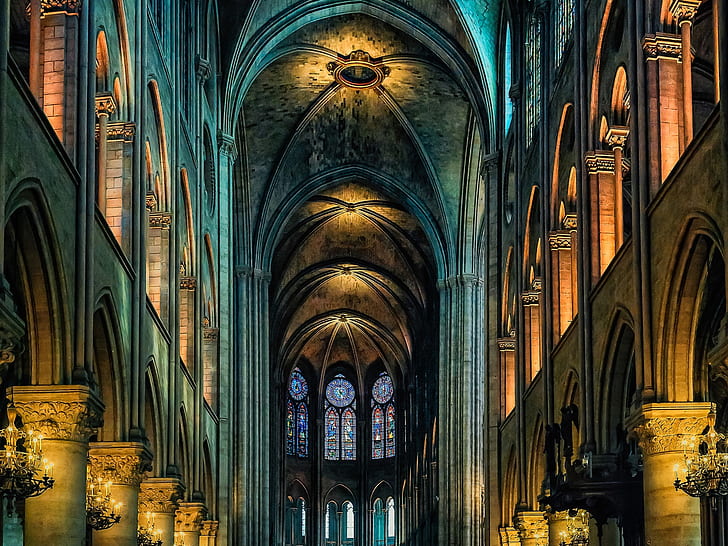 Cathedral, Notre Dame, indoor, Paris, France, Cathedral, Notre, Dame, Indoor, Paris, France, HD wallpaper