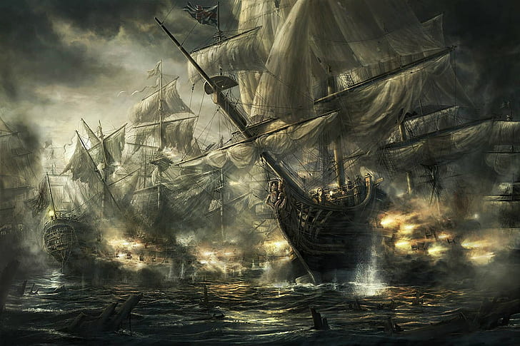 Segelschiff, Malerei, HD-Hintergrundbild