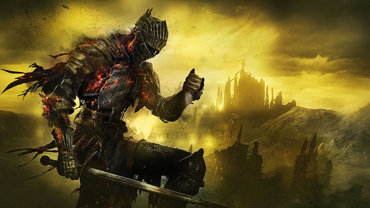 Krieger mit Schwert Hintergrundbilder, Videospiele, Kunstwerke, Dark Souls III, Dark Souls, HD-Hintergrundbild
