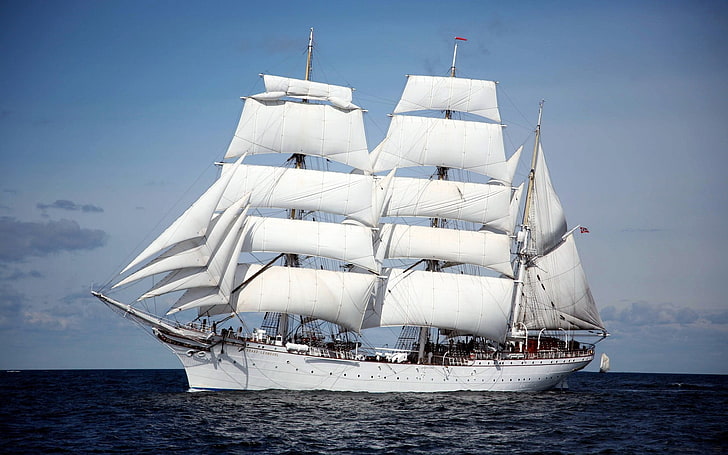 白いガレオン船、statraad lemkuhl、車両、帆船、船、 HDデスクトップの壁紙