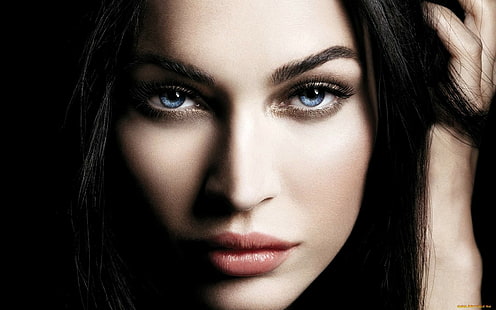 Megan Fox, mulheres, celebridade, olhos azuis, rosto, closeup, atriz, HD papel de parede HD wallpaper