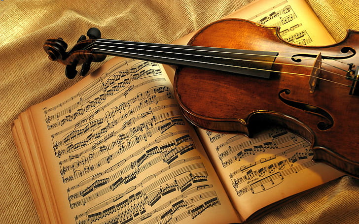 Musica classica per violino, violino marrone, musica, violino, classica, Sfondo HD