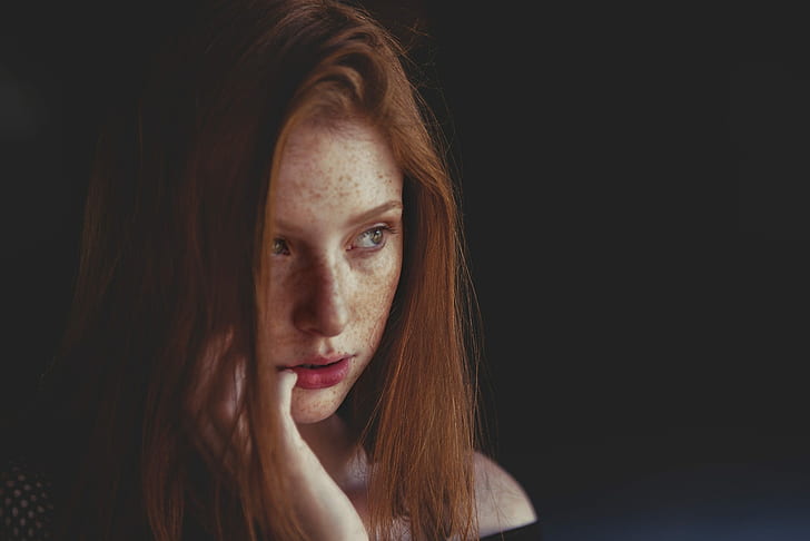 wanita, berambut merah, wajah, Wallpaper HD