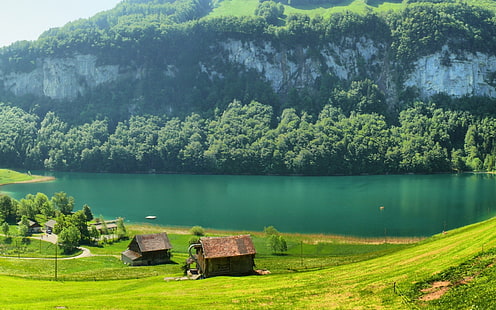 lago, paisaje, suiza, Fond d'écran HD HD wallpaper