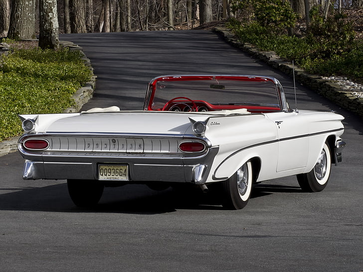 1959, catalina, convertible, pontiac, retro, HD wallpaper