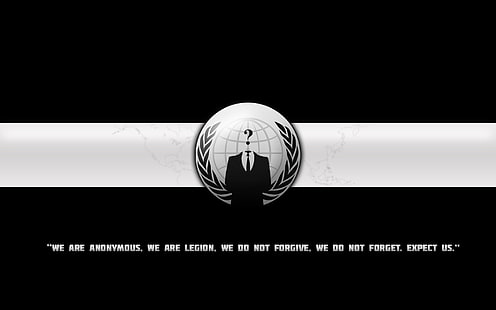 anonimo, computer, hacker, legione, maschera, citazione, Sfondo HD HD wallpaper